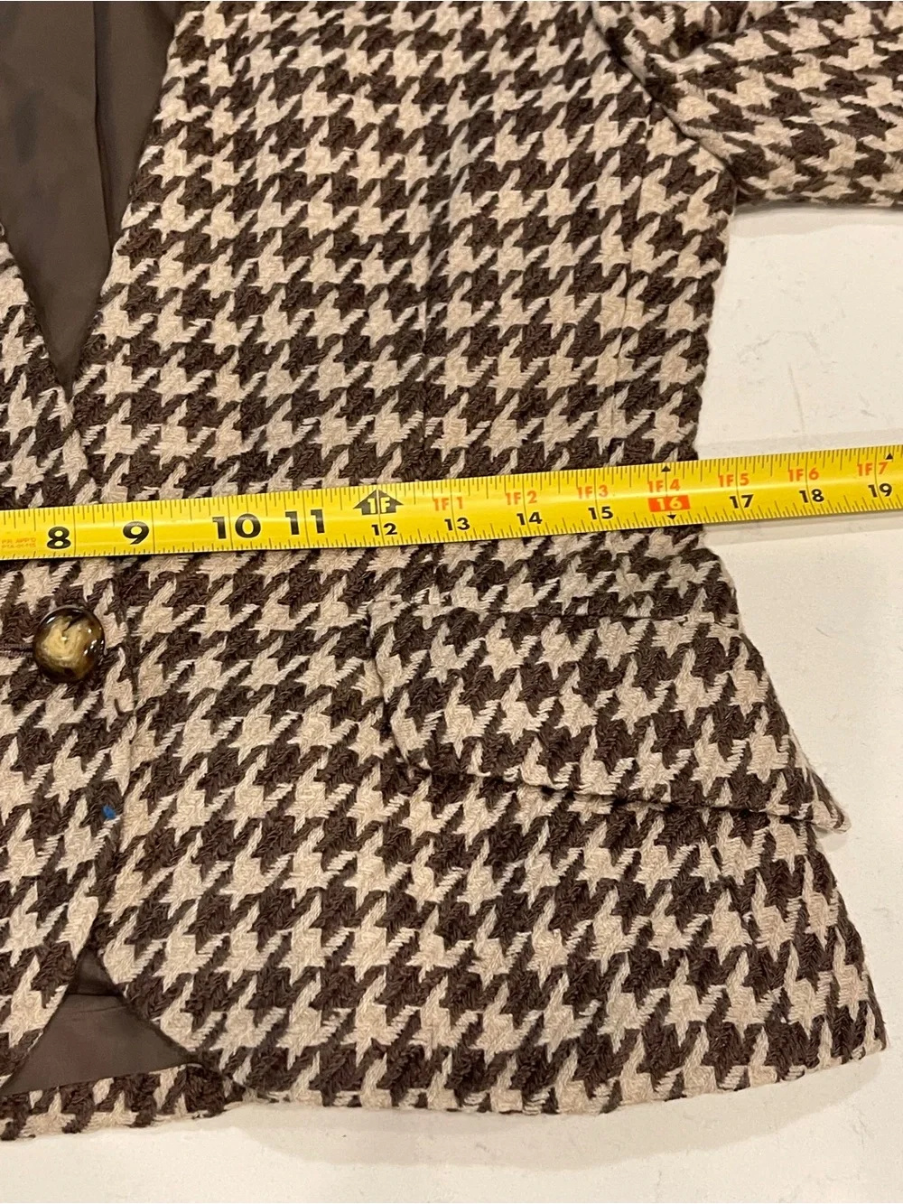 VINTAGE CHRISTIAN DIOR BROWN CHECK HOUNDSTOOTH BLAZER JACKET 8